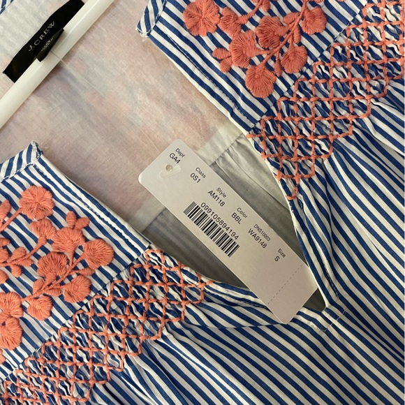 *NWT* J. Crew Embroidered Popover Dress With Ruffle Hem & Pockets - Picture 13 of 16